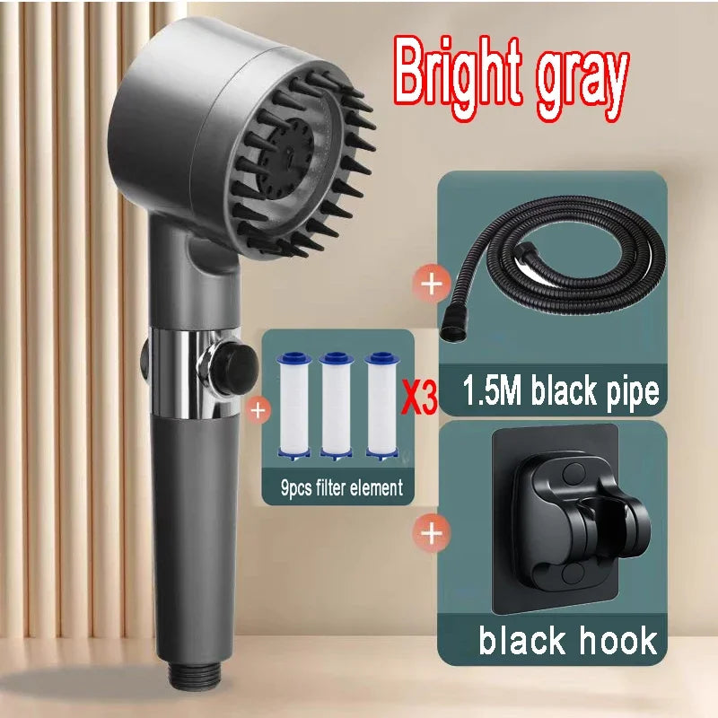 Shower Rain Head 4 Modes Shower Head High Pressure Portable Shower Filter Rainfall Faucet Tap Bathroom Faucet Home Bathroom Set