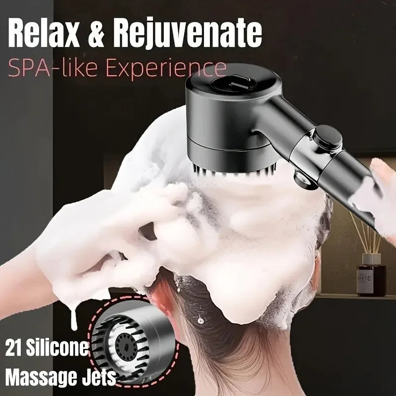 Shower Rain Head 4 Modes Shower Head High Pressure Portable Shower Filter Rainfall Faucet Tap Bathroom Faucet Home Bathroom Set