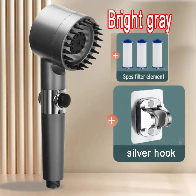 Shower Rain Head 4 Modes Shower Head High Pressure Portable Shower Filter Rainfall Faucet Tap Bathroom Faucet Home Bathroom Set