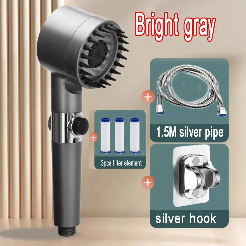Shower Rain Head 4 Modes Shower Head High Pressure Portable Shower Filter Rainfall Faucet Tap Bathroom Faucet Home Bathroom Set