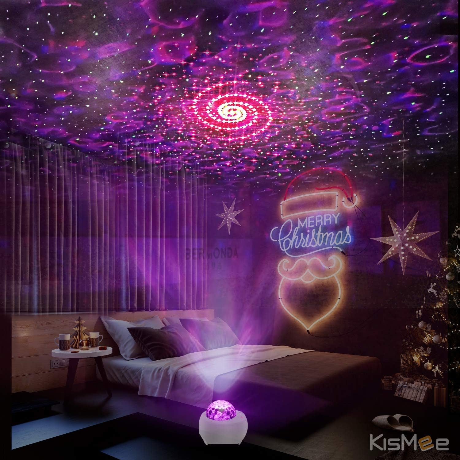 Nebula Galaxy Projector Black Hole Star Light Projector Psychedelic Swirling Room Decor Compact Size for Placement,Smart Skylight with Bluetooth Music Speaker, App&Remote Control(White)…