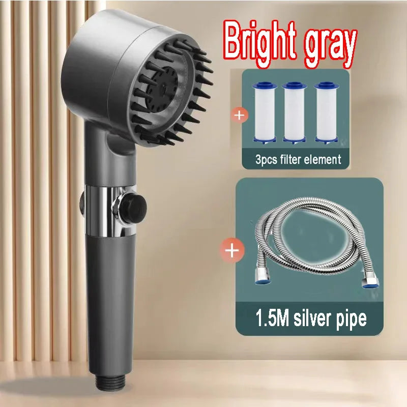 Shower Rain Head 4 Modes Shower Head High Pressure Portable Shower Filter Rainfall Faucet Tap Bathroom Faucet Home Bathroom Set