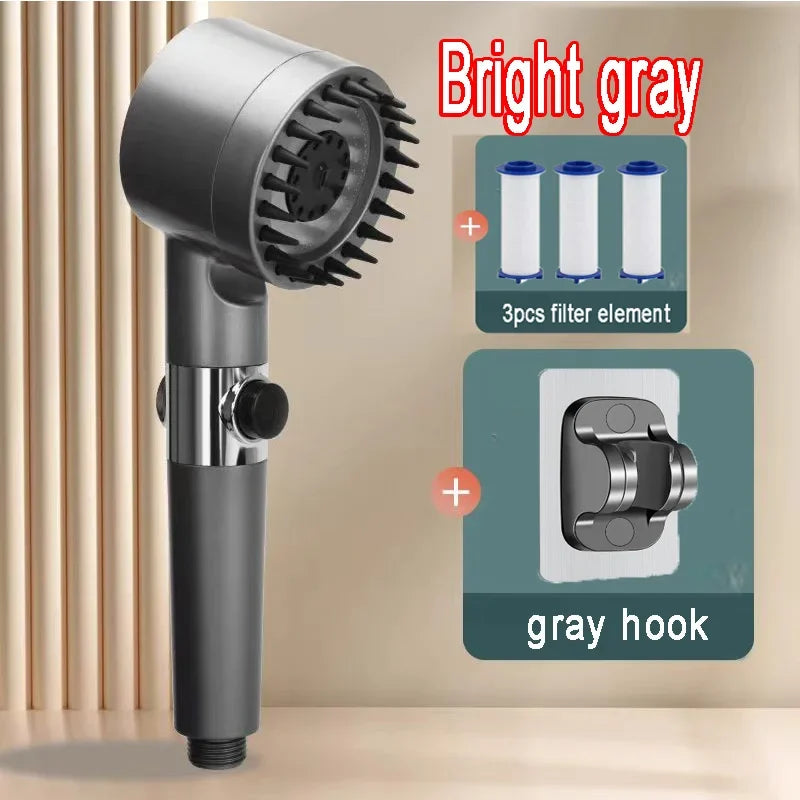 Shower Rain Head 4 Modes Shower Head High Pressure Portable Shower Filter Rainfall Faucet Tap Bathroom Faucet Home Bathroom Set