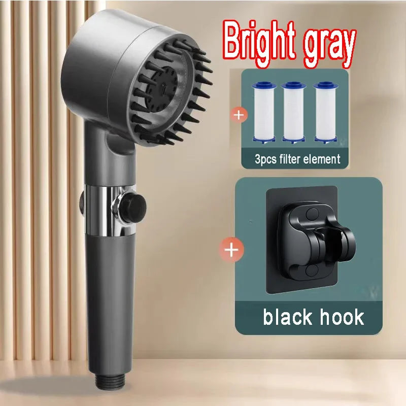 Shower Rain Head 4 Modes Shower Head High Pressure Portable Shower Filter Rainfall Faucet Tap Bathroom Faucet Home Bathroom Set