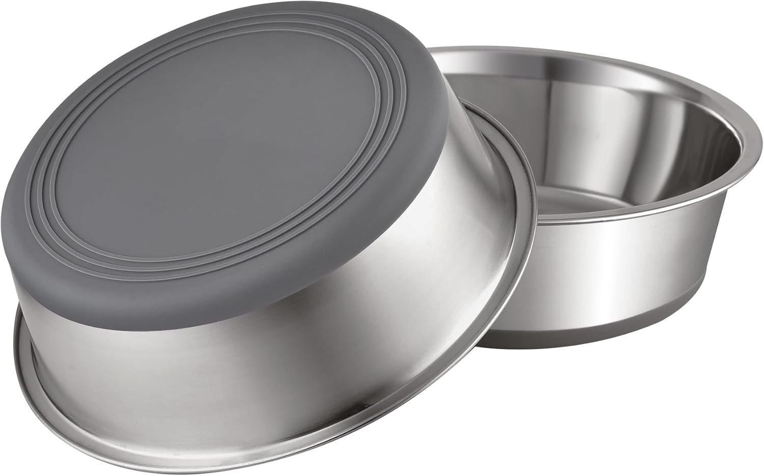 PEGYY11 Non-Slip Stainless Steel Dog and Cat Bowls, 2-Cup Capacity, Set of 2