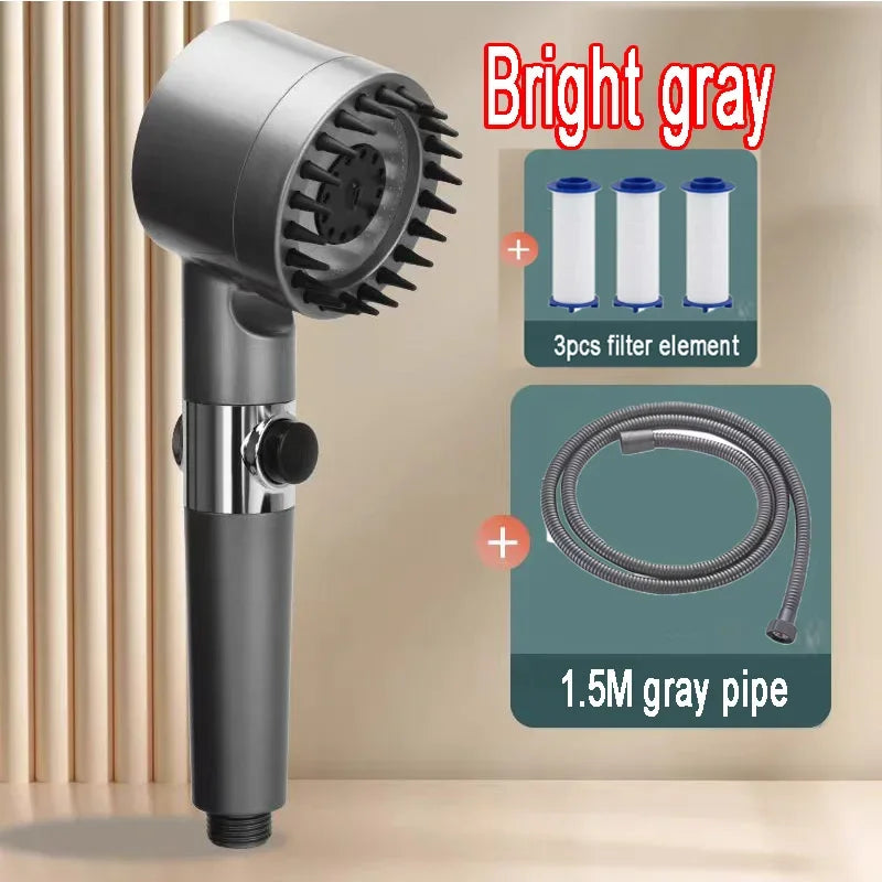 Shower Rain Head 4 Modes Shower Head High Pressure Portable Shower Filter Rainfall Faucet Tap Bathroom Faucet Home Bathroom Set
