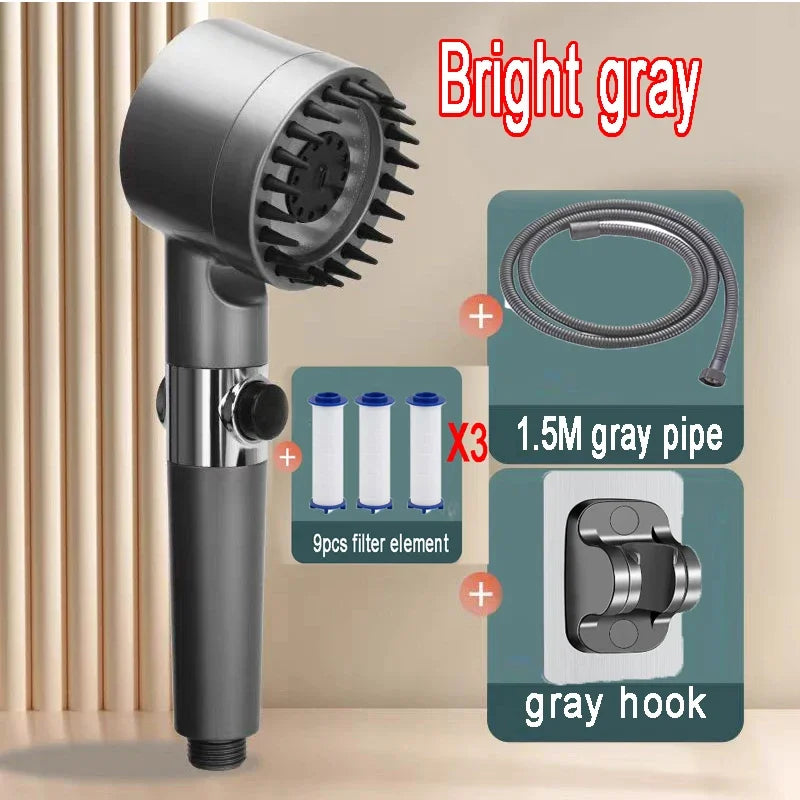 Shower Rain Head 4 Modes Shower Head High Pressure Portable Shower Filter Rainfall Faucet Tap Bathroom Faucet Home Bathroom Set