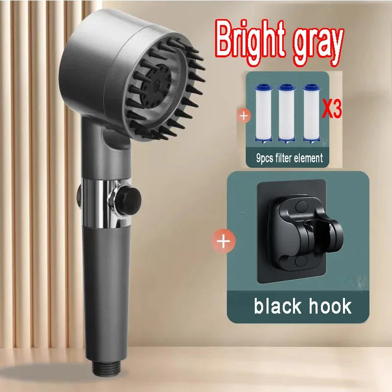 Shower Rain Head 4 Modes Shower Head High Pressure Portable Shower Filter Rainfall Faucet Tap Bathroom Faucet Home Bathroom Set