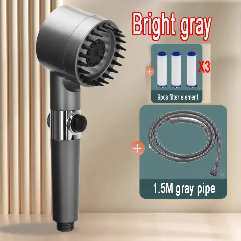 Shower Rain Head 4 Modes Shower Head High Pressure Portable Shower Filter Rainfall Faucet Tap Bathroom Faucet Home Bathroom Set