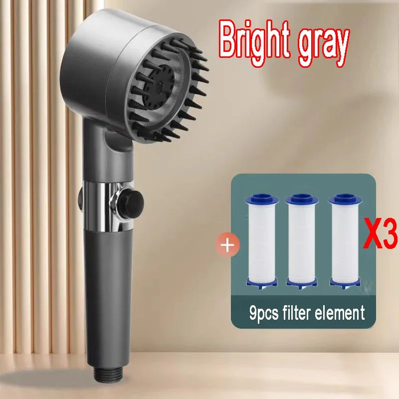 Shower Rain Head 4 Modes Shower Head High Pressure Portable Shower Filter Rainfall Faucet Tap Bathroom Faucet Home Bathroom Set