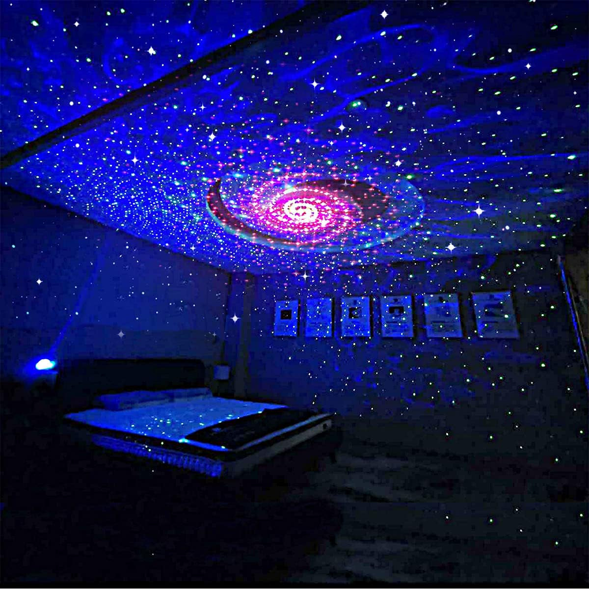 Nebula Galaxy Projector Black Hole Star Light Projector Psychedelic Swirling Room Decor Compact Size for Placement,Smart Skylight with Bluetooth Music Speaker, App&Remote Control(White)…