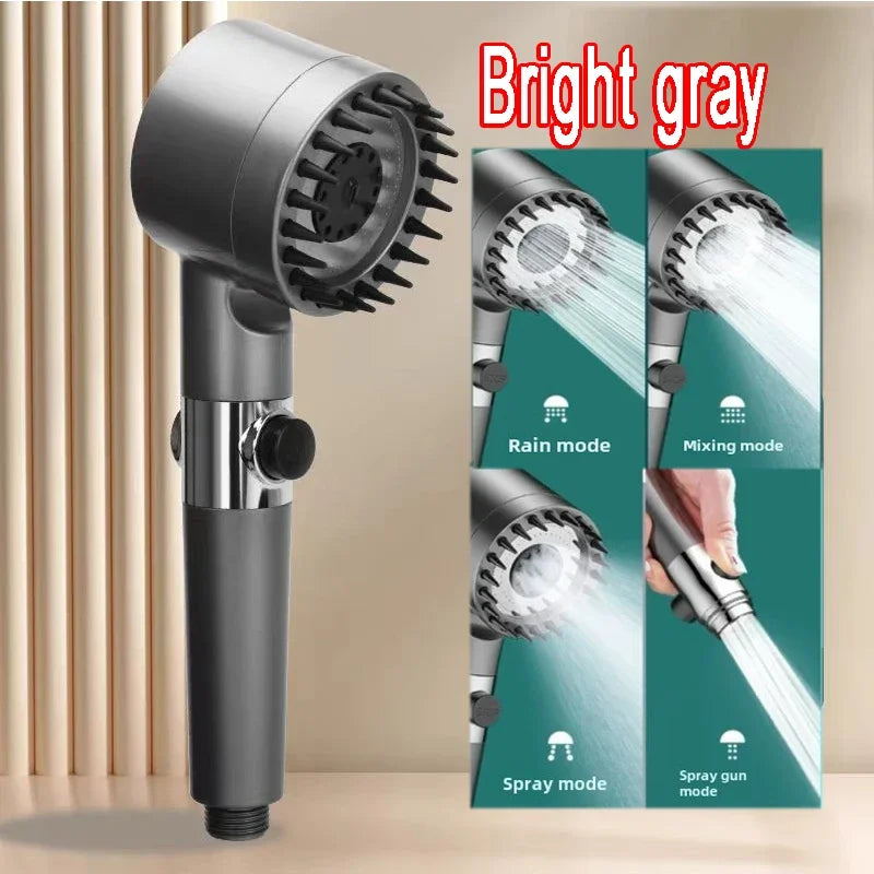 Shower Rain Head 4 Modes Shower Head High Pressure Portable Shower Filter Rainfall Faucet Tap Bathroom Faucet Home Bathroom Set