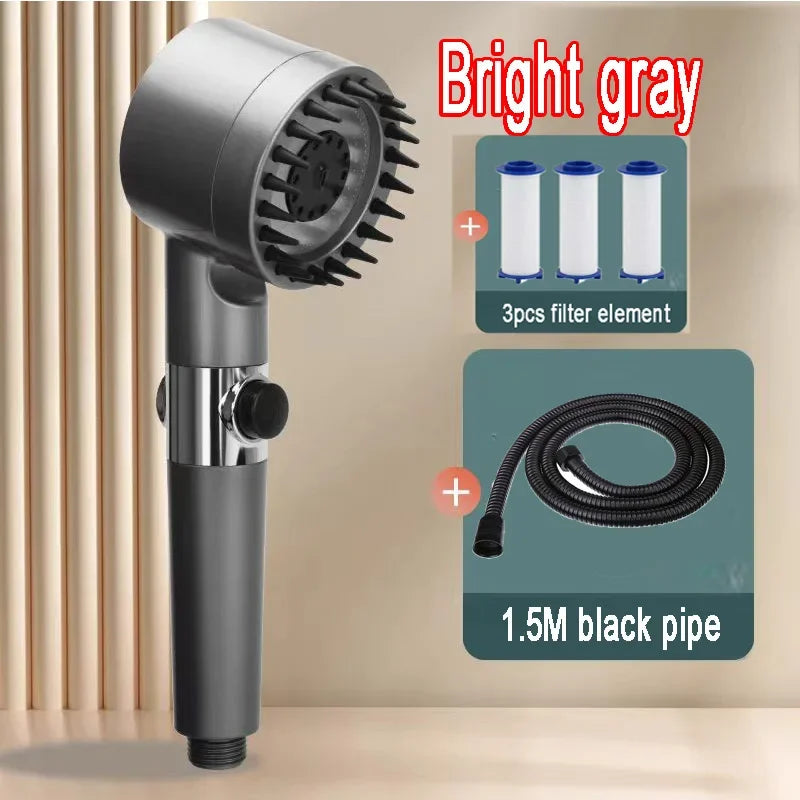 Shower Rain Head 4 Modes Shower Head High Pressure Portable Shower Filter Rainfall Faucet Tap Bathroom Faucet Home Bathroom Set