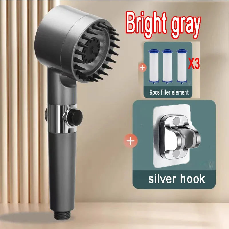 Shower Rain Head 4 Modes Shower Head High Pressure Portable Shower Filter Rainfall Faucet Tap Bathroom Faucet Home Bathroom Set