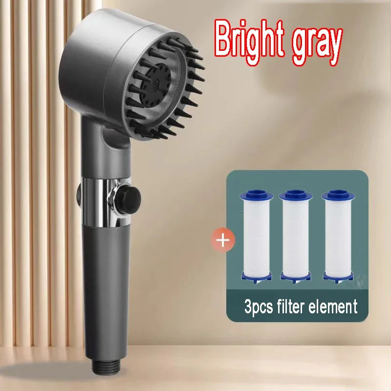 Shower Rain Head 4 Modes Shower Head High Pressure Portable Shower Filter Rainfall Faucet Tap Bathroom Faucet Home Bathroom Set