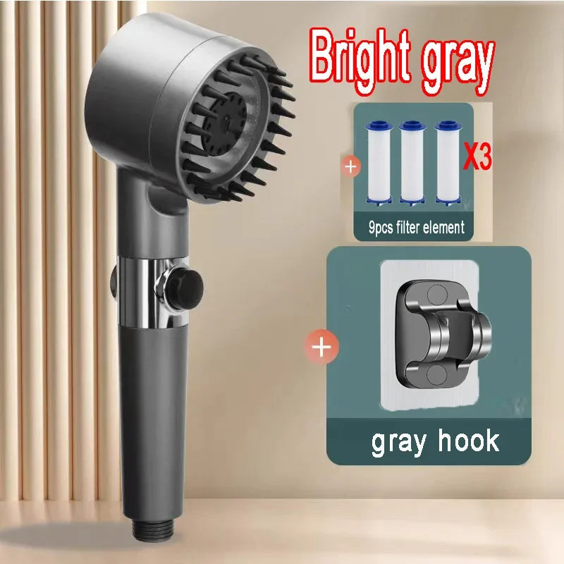Shower Rain Head 4 Modes Shower Head High Pressure Portable Shower Filter Rainfall Faucet Tap Bathroom Faucet Home Bathroom Set